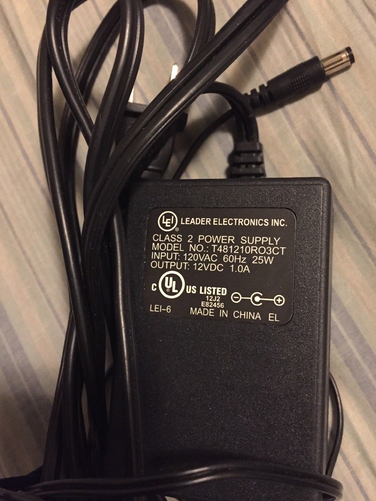 *Brand NEW* Misc 12vdc 1.0a ac adapter Power Adapter Cord LEI T481210RO3CT - Click Image to Close